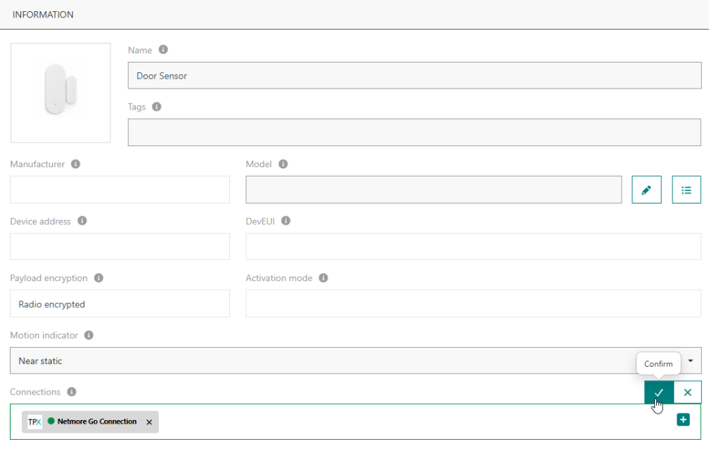 Associate a TPE device with the Netmore Go connection