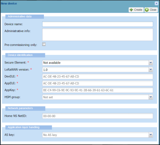 Create device without secure element