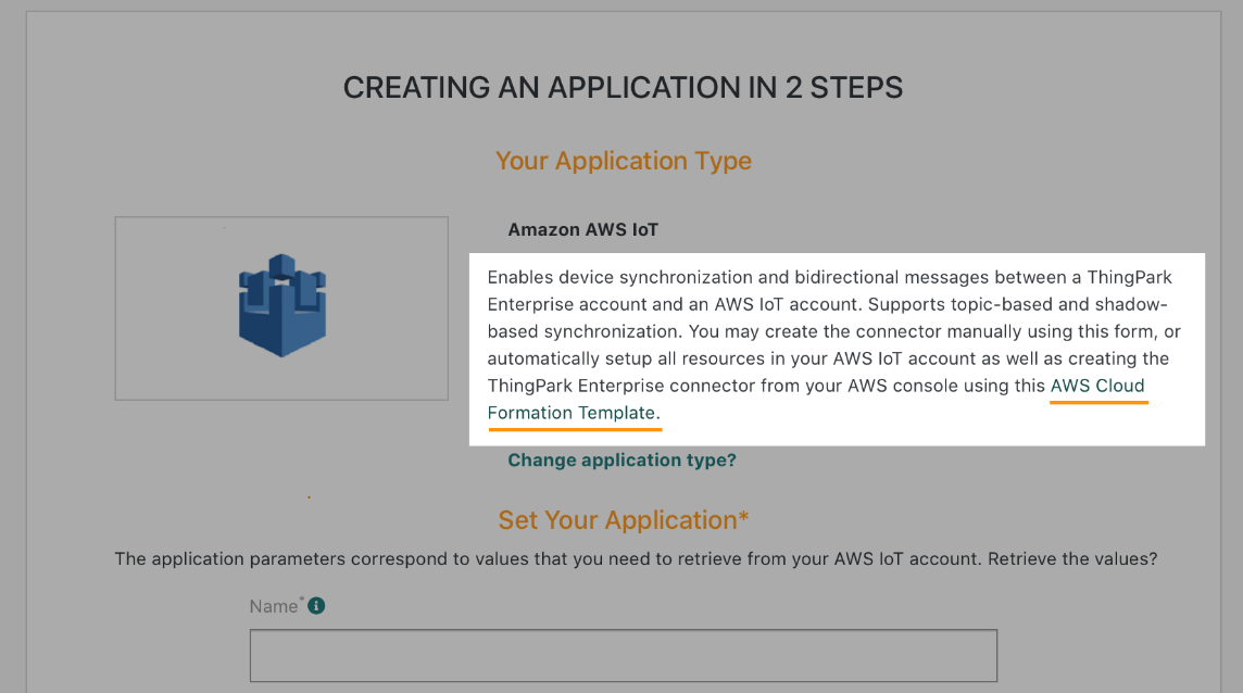 Application Creation - Download CloudFormation Template