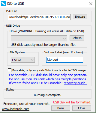 Créer une clé USB sur Windows