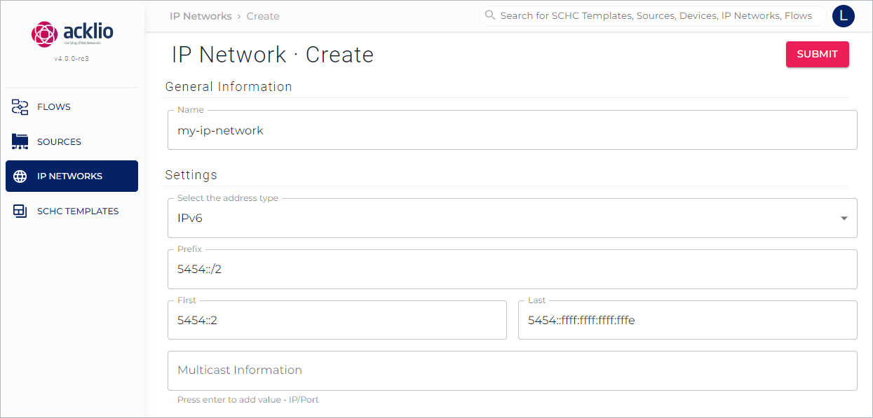 Create an IP network