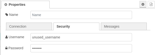 MQTT security tab Screenshot