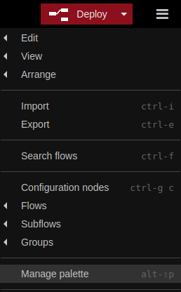 MQTT palette Screenshot